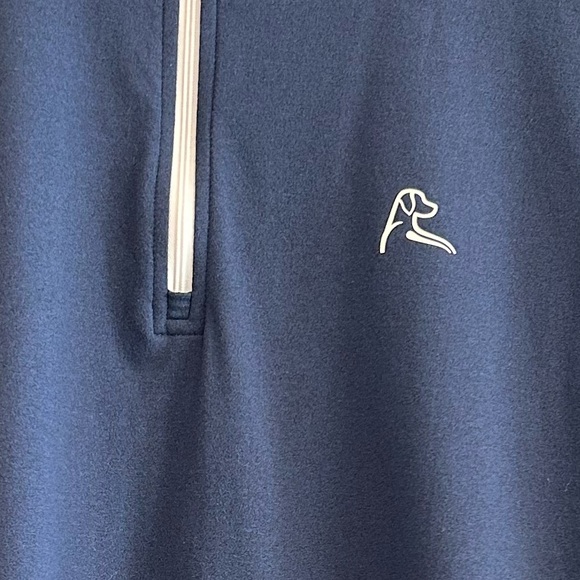New Condition RHOBACK Quarter Zip in Navy with light green collar.Size SMALL. - Picture 4 of 8